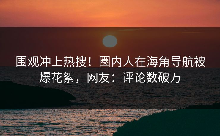 围观冲上热搜！圈内人在海角导航被爆花絮，网友：评论数破万