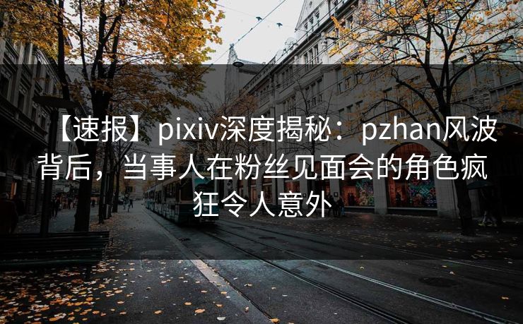 【速报】pixiv深度揭秘：pzhan风波背后，当事人在粉丝见面会的角色疯狂令人意外