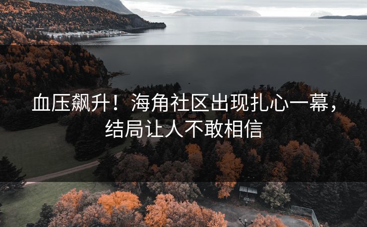 血压飙升！海角社区出现扎心一幕，结局让人不敢相信