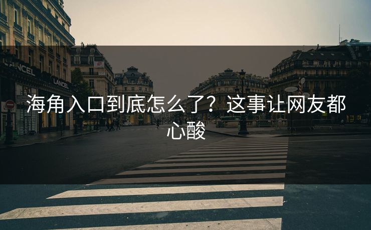 海角入口到底怎么了？这事让网友都心酸